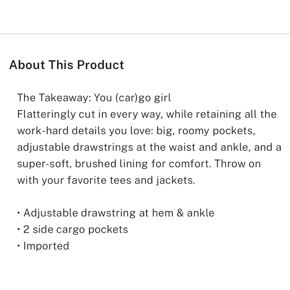 NWT Victoria’s Secret PINK Brushed Woven Cargo Pant, Large - Picture 10 of 15